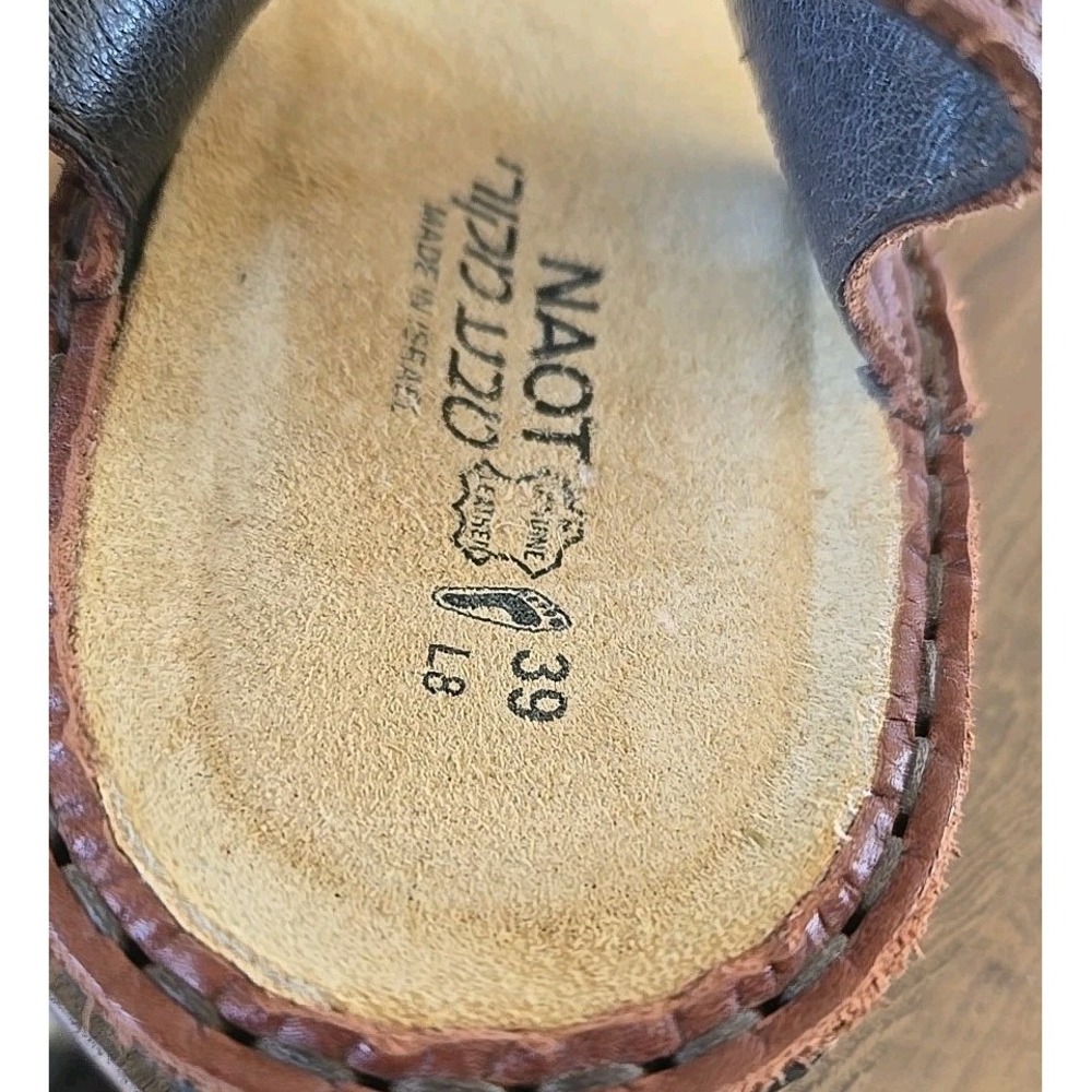 Naot Enid Sandals Open Toe Ankle Strap Brown Leather Womens EUR 39/US 8- 8.5 - Picture 7 of 15